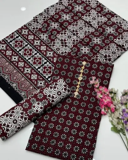 Ajrak 3 PCs Unstitched suits new summer collection